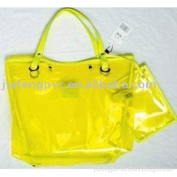 Waterproof yellow PVC Beach Bag for Towel and Slipper